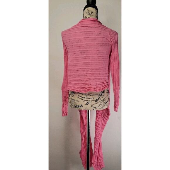 Ioanna Kourbela OS Archetypes Wrap Cardigan Lagenlook Pink Top Cotton Basics - Picture 6 of 9